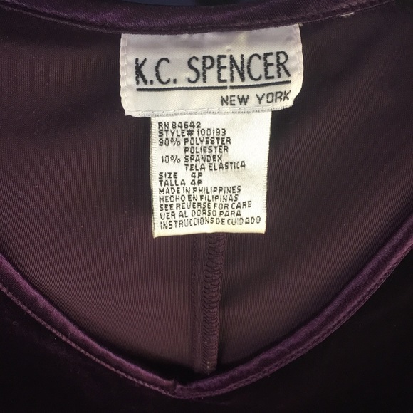 K.C. Spencer NY Velour Dress 4P - Picture 2 of 3